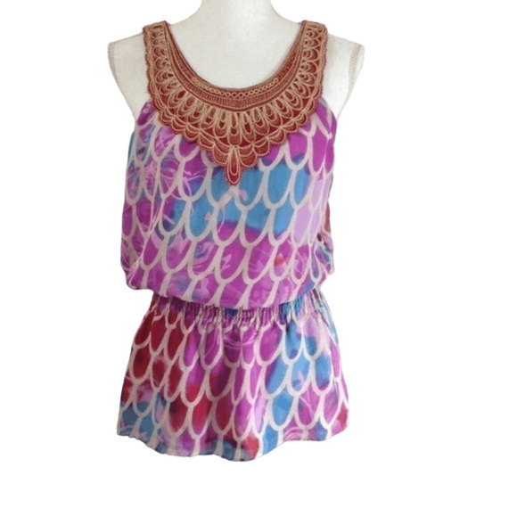Marineblu Sleeveless Colorful Shirt Medium Clowncore Expressive Nostalgic - Picture 1 of 9